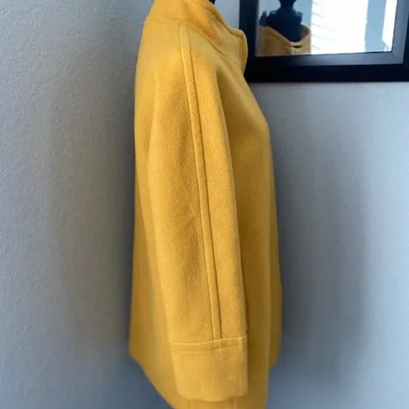 J.CREW Ochre Mustard Yellow Wool Blend City Coat Jacket Sz 4 - Picture 3 of 15